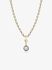 1.0CT Blackened Bezel Round Lab Grown Diamond Georgian Style Cut-Down Setting Pendant