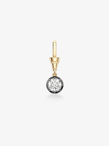 1.0CT Blackened Bezel Round Lab Grown Diamond Georgian Style Cut-Down Setting Pendant