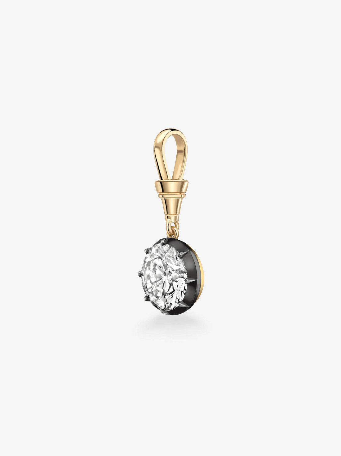 5.0CT Bezel Set Round Cut Lab Grown Diamond Georgian Style Cut-Down Setting Pendant