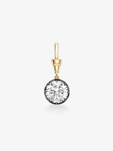 5.0CT Bezel Set Round Cut Lab Grown Diamond Georgian Style Cut-Down Setting Pendant