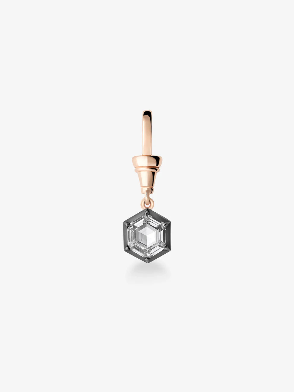 2.0CT Bezel Set Hexagon Lab Grown Diamond Georgian Style Cut-Down Setting Pendant
