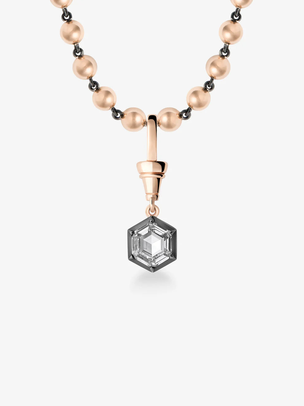2.0CT Bezel Set Hexagon Lab Grown Diamond Georgian Style Cut-Down Setting Pendant