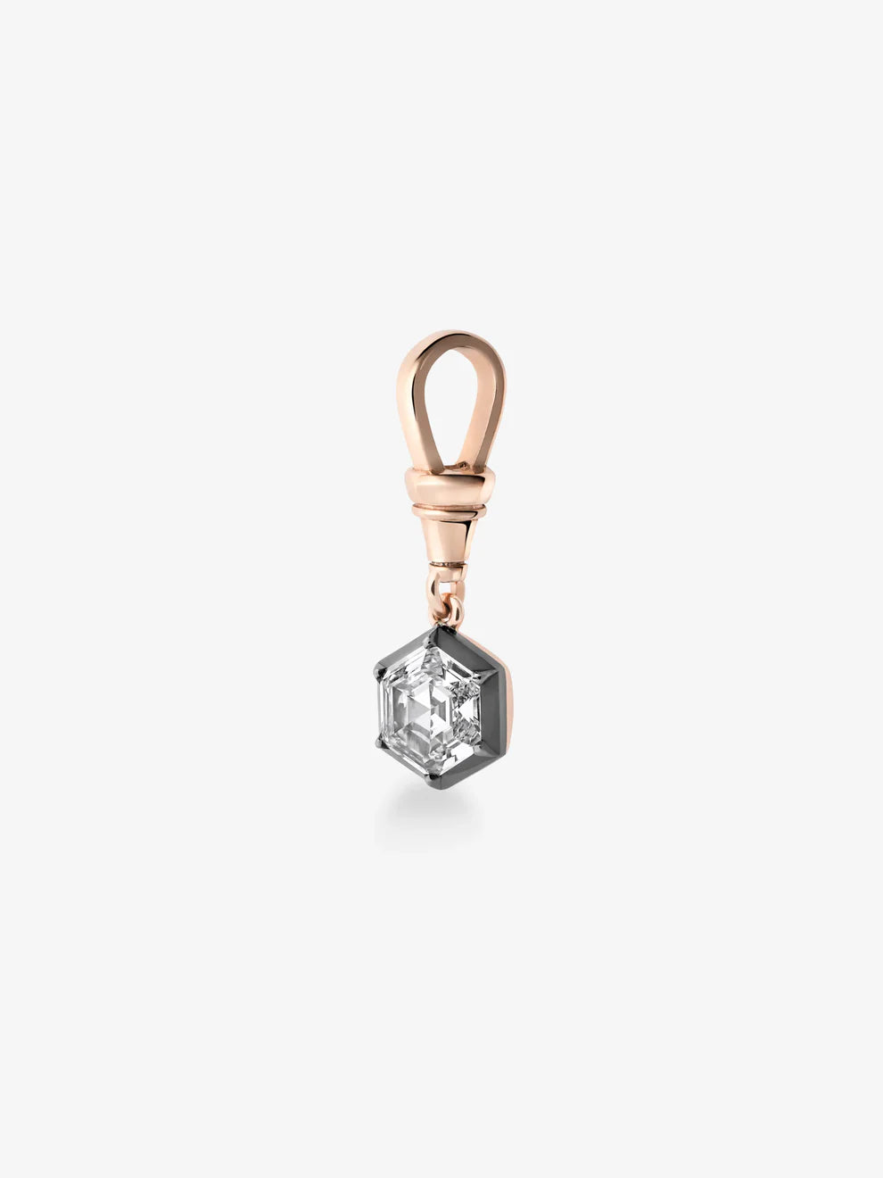 2.0CT Bezel Set Hexagon Lab Grown Diamond Georgian Style Cut-Down Setting Pendant