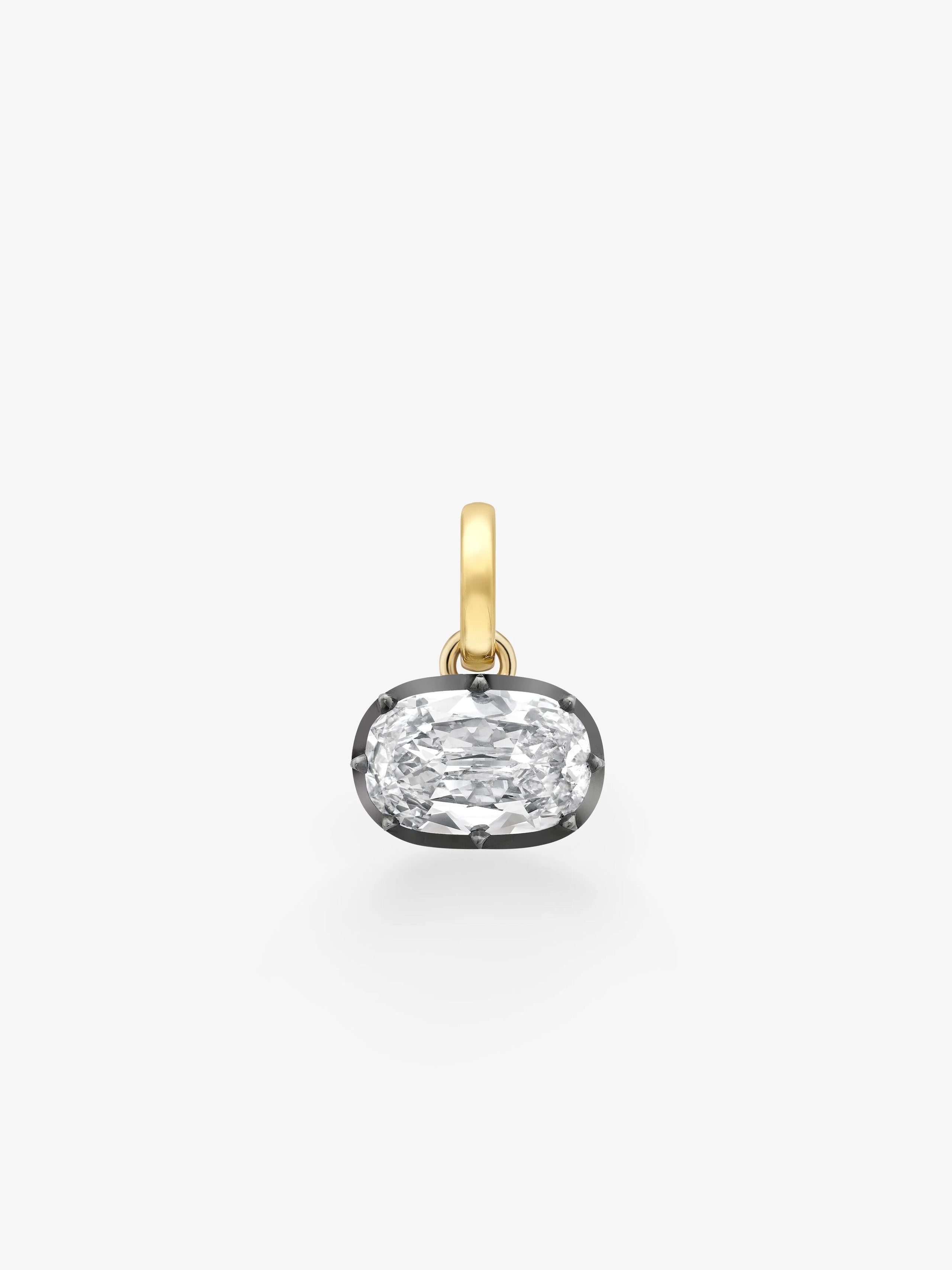 6.0CT Bezel Set Old Mine Cushion Cut Lab Grown Diamond Georgian Style Pendant