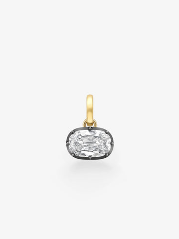 6.0CT Bezel Set Old Mine Cushion Cut Lab Grown Diamond Georgian Style Pendant