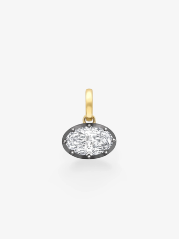 6.0CT Bezel Set Oval Lab Grown Diamond Georgian Style Cut-Down Setting Pendant