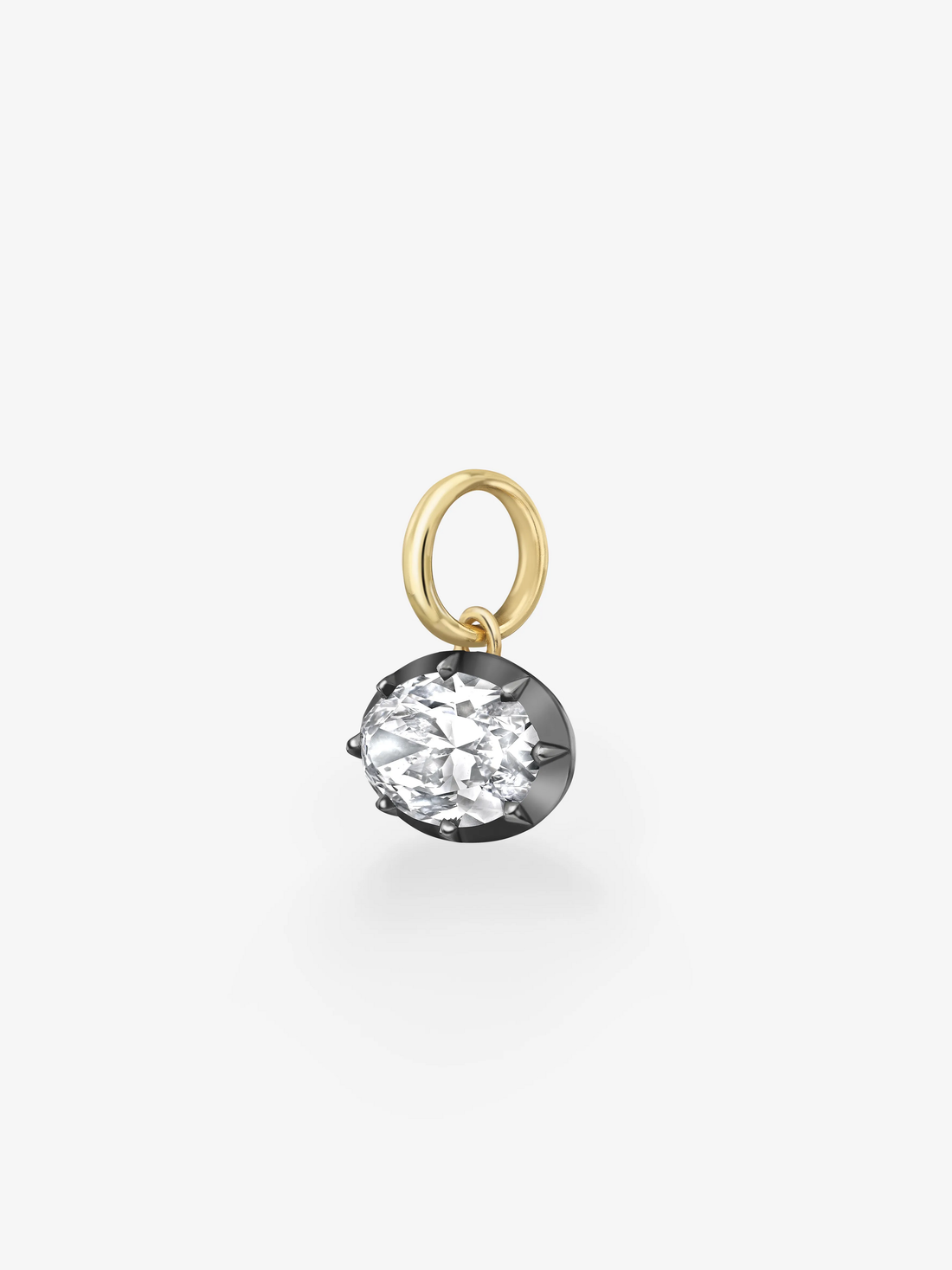 6.0CT Bezel Set Oval Lab Grown Diamond Georgian Style Cut-Down Setting Pendant