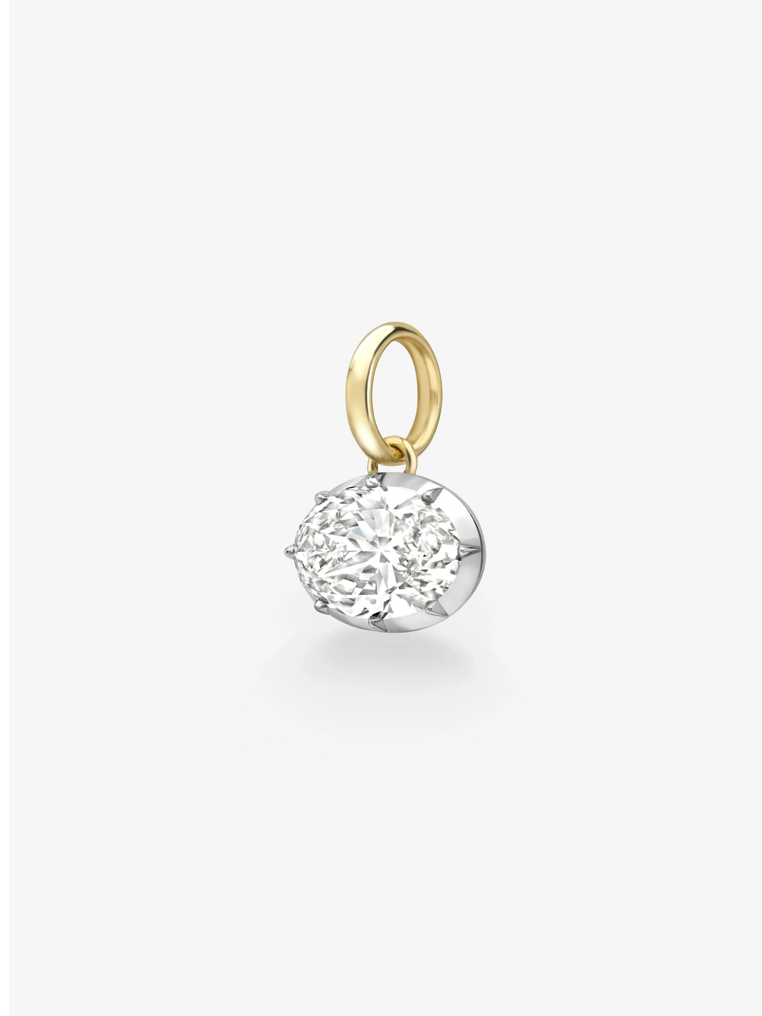 8.0CT Bezel Set Oval Lab Grown Diamond Georgian Style Cut-Down Setting Pendant