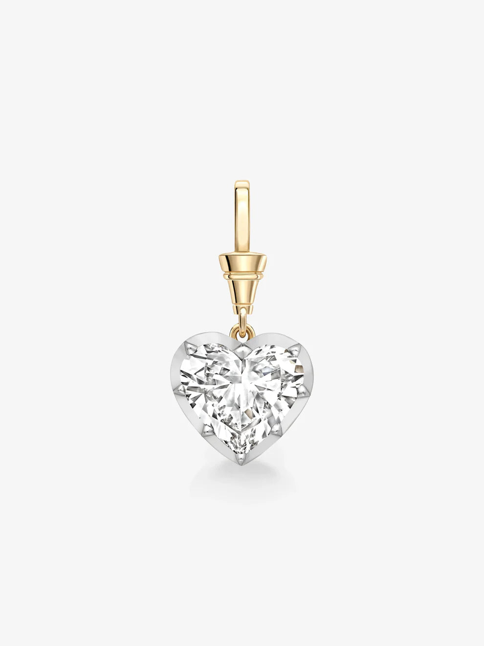 7.0CT Bezel Set Heart Lab Grown Diamond Georgian Style Cut-Down Setting Pendant