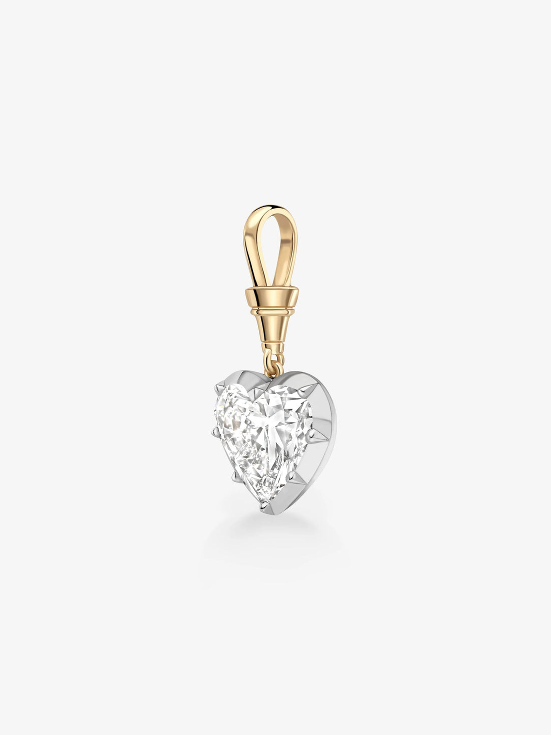 7.0CT Bezel Set Heart Lab Grown Diamond Georgian Style Cut-Down Setting Pendant