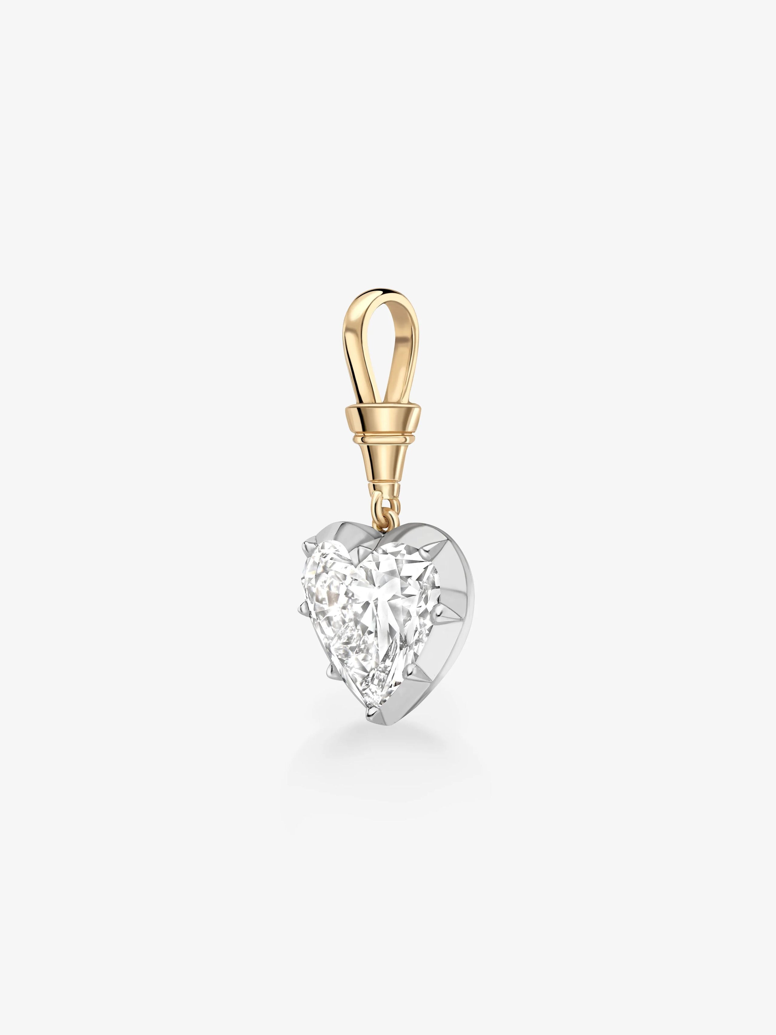 7.0CT Bezel Set Heart Lab Grown Diamond Georgian Style Cut-Down Setting Pendant