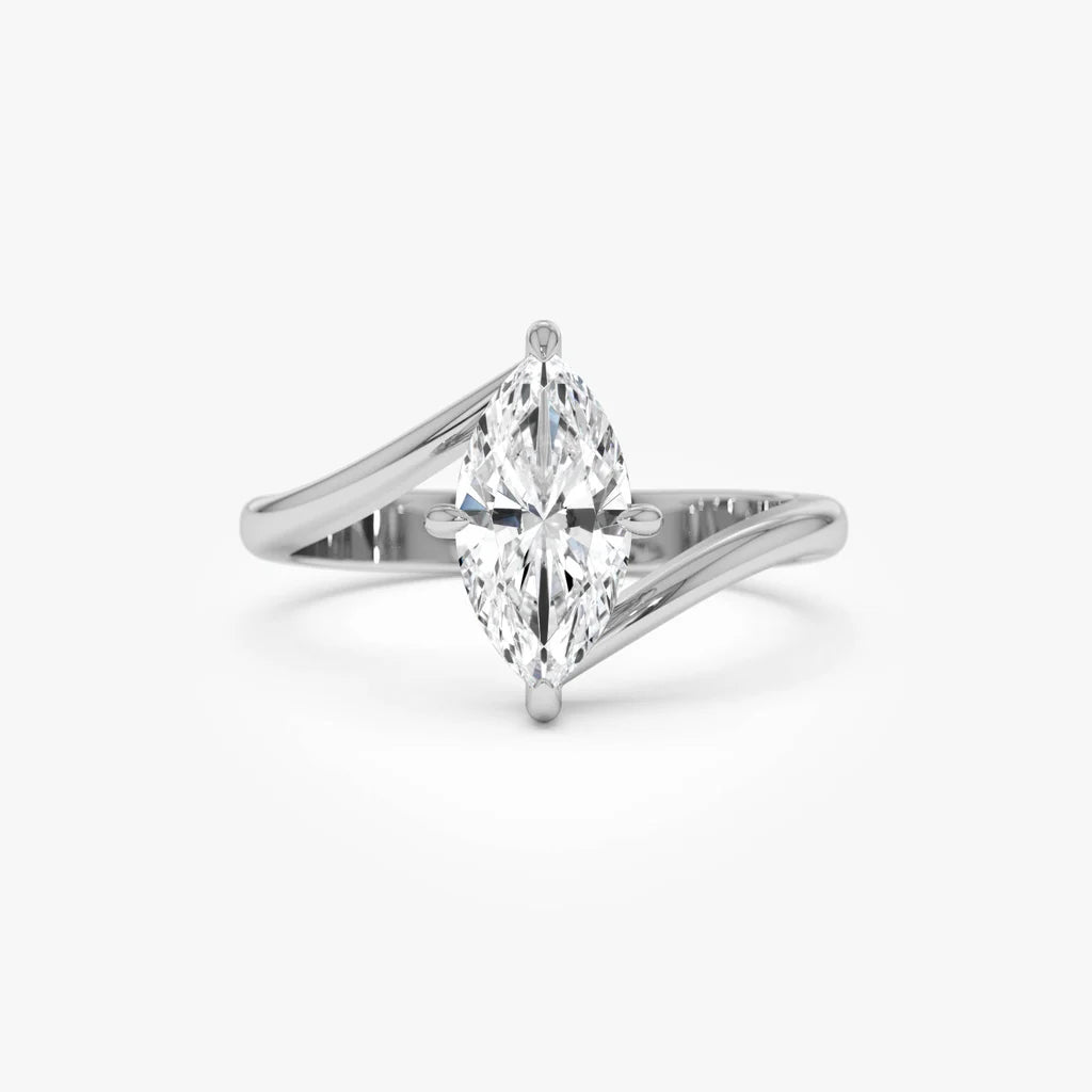 1.50CT Marquise Lab Grown Diamond Bypass Engagement Ring