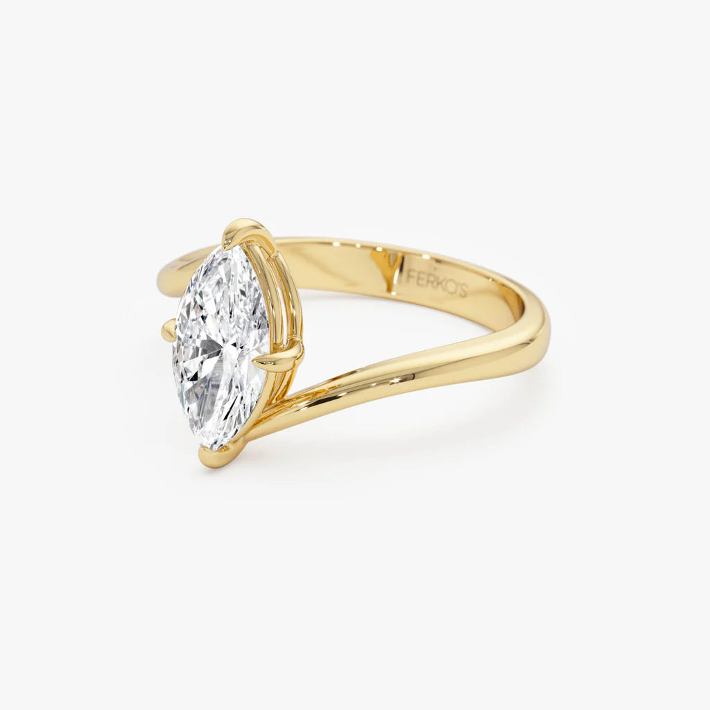 1.50CT Marquise Lab Grown Diamond Bypass Engagement Ring
