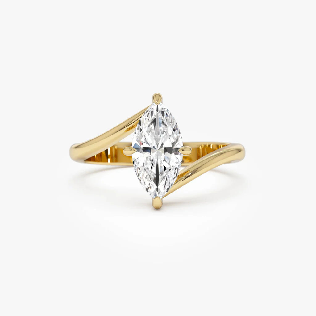 1.50CT Marquise Lab Grown Diamond Bypass Engagement Ring