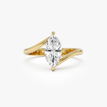 1.50CT Marquise Lab Grown Diamond Bypass Engagement Ring
