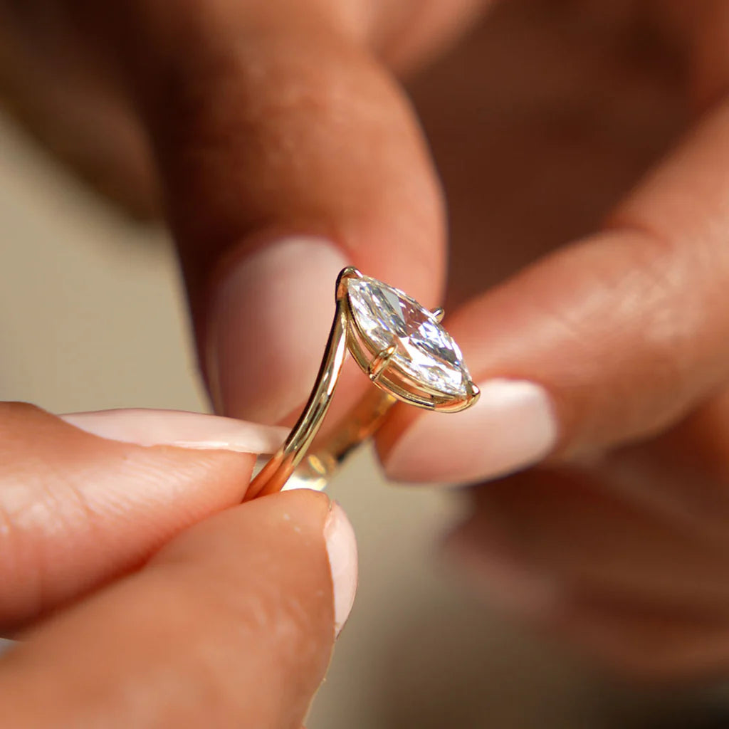 1.50CT Marquise Lab Grown Diamond Bypass Engagement Ring