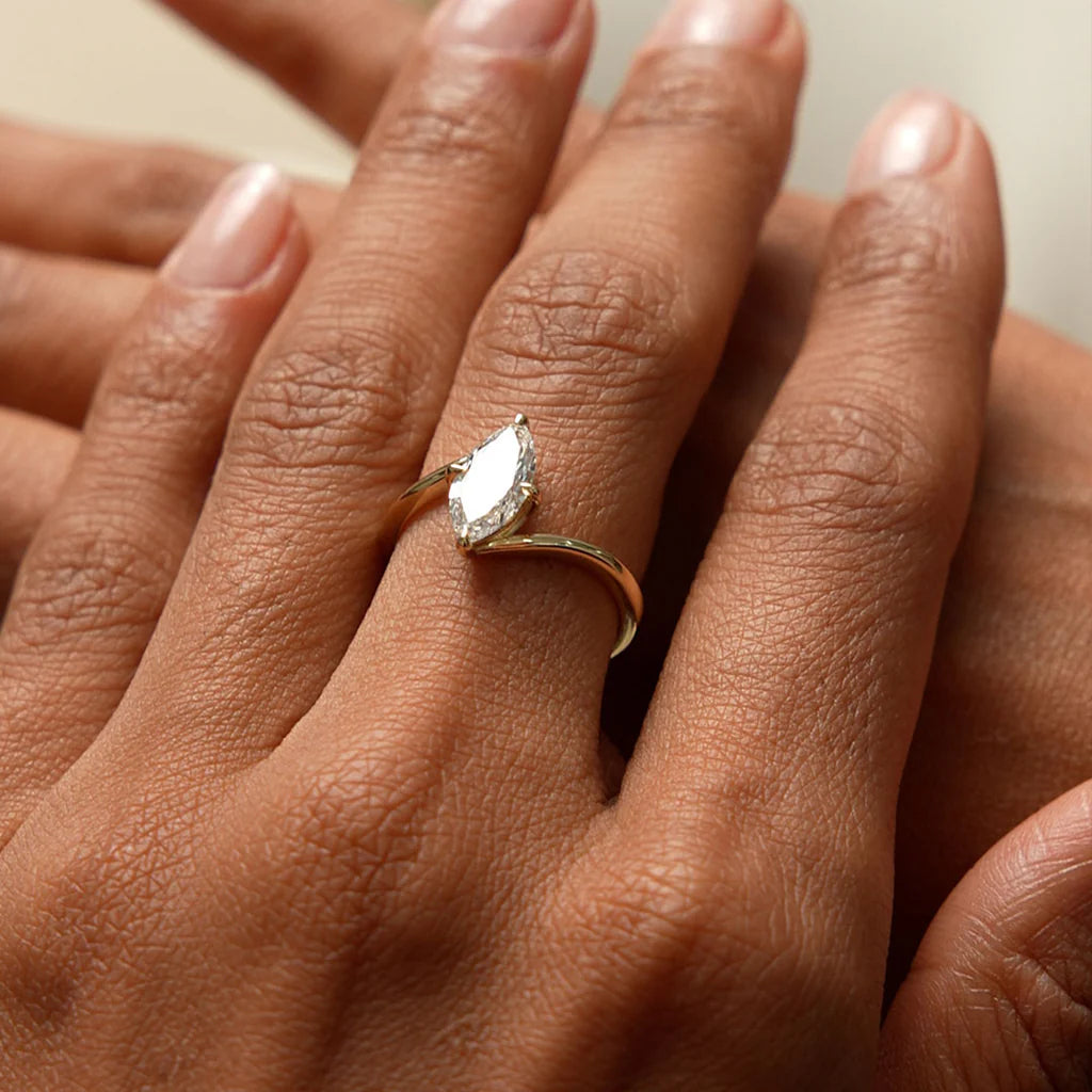 1.50CT Marquise Lab Grown Diamond Bypass Engagement Ring