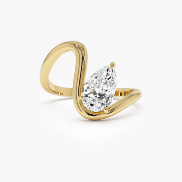 1.0CT Pear Lab Grown Diamond Bypass Engagement Ring