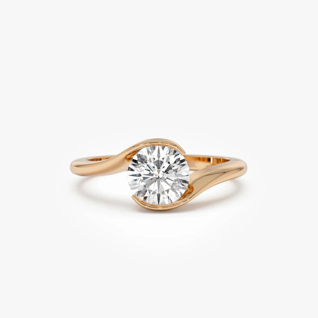 1.0CT Round Lab Grown Diamond Bypass Engagement Ring