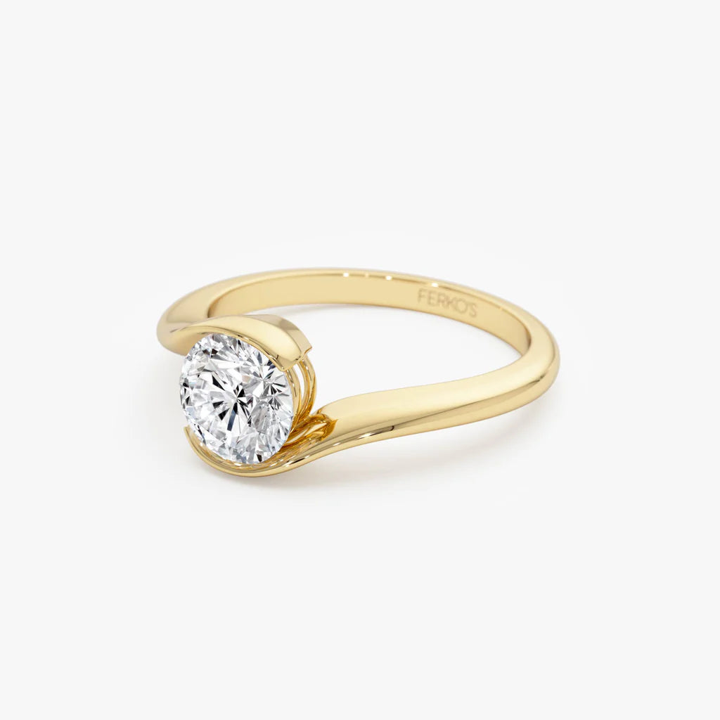1.0CT Round Lab Grown Diamond Bypass Engagement Ring