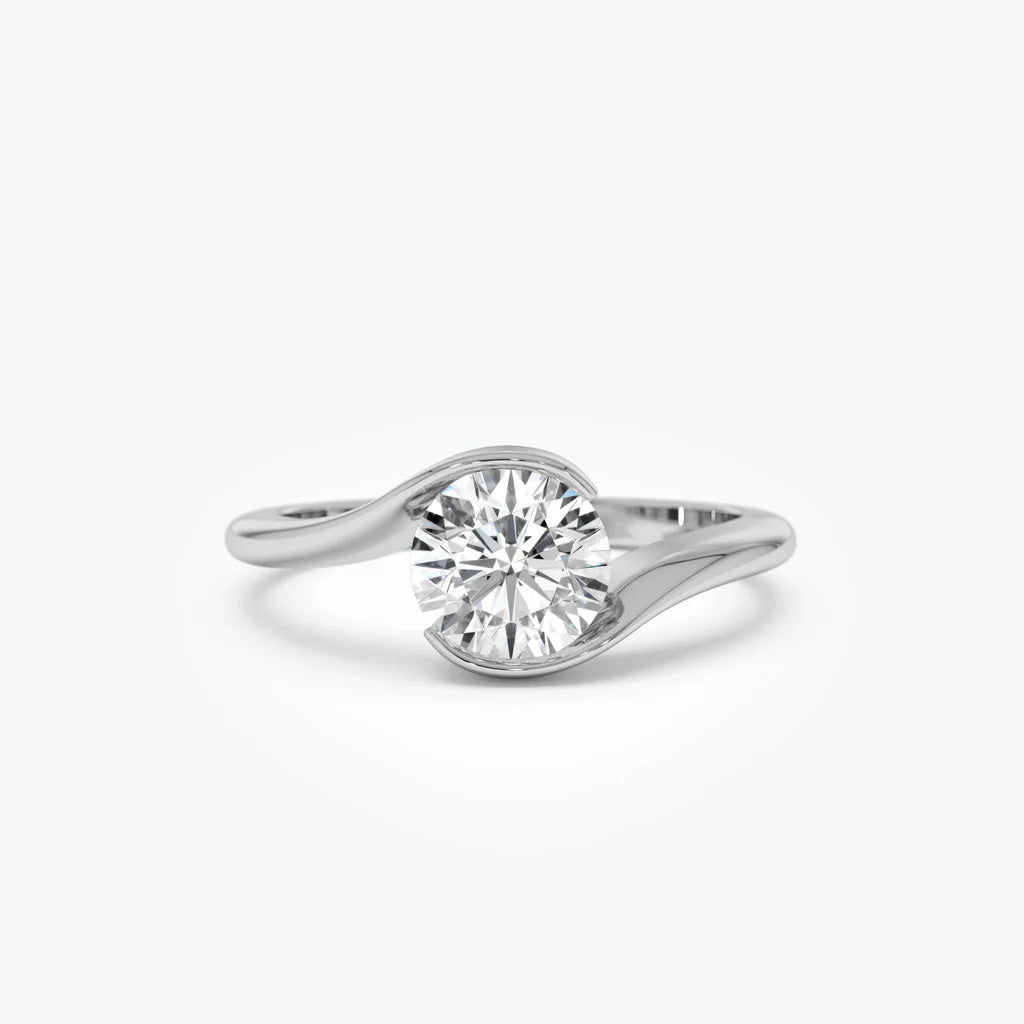 1.0CT Round Lab Grown Diamond Bypass Engagement Ring
