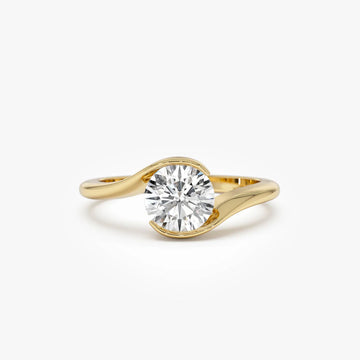 1.0CT Round Lab Grown Diamond Bypass Engagement Ring