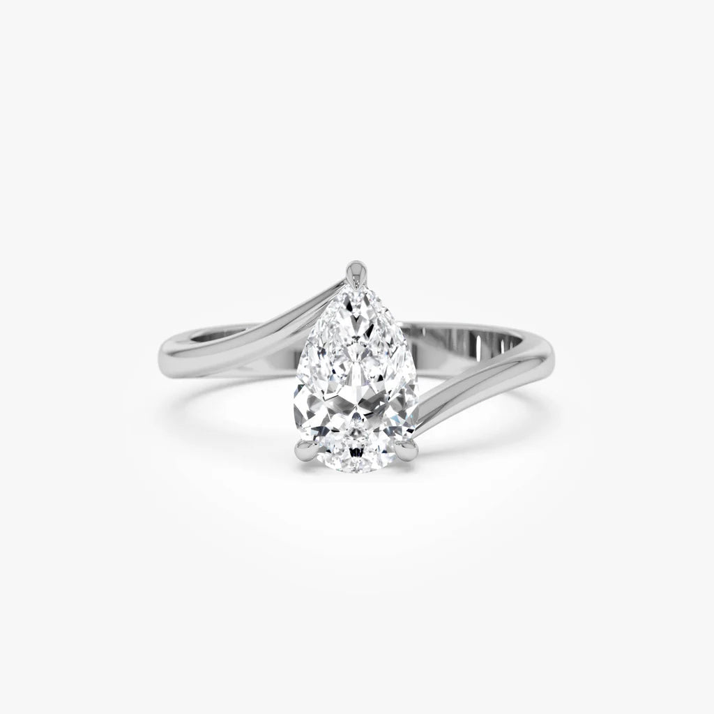 1.0CT Pear Lab Grown Diamond Bypass Engagement Ring