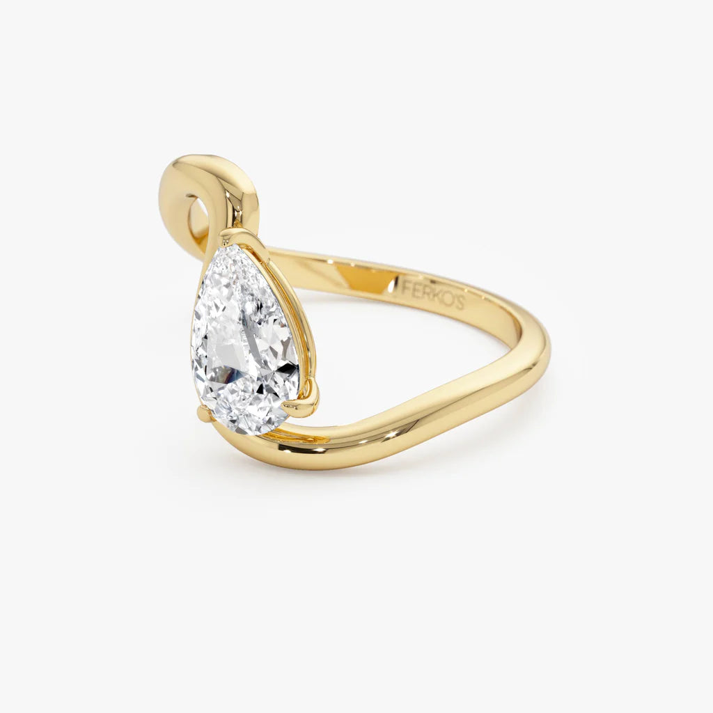1.0CT Pear Lab Grown Diamond Bypass Engagement Ring