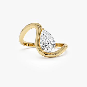 1.0CT Pear Lab Grown Diamond Bypass Engagement Ring