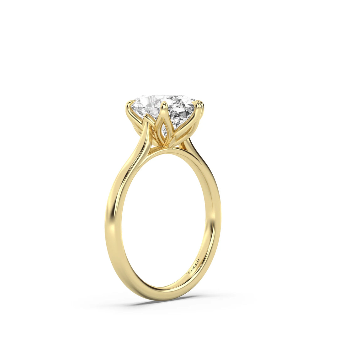 3.0CT Oval Lab Grown Diamond Tulip Cathedral Engagement Ring
