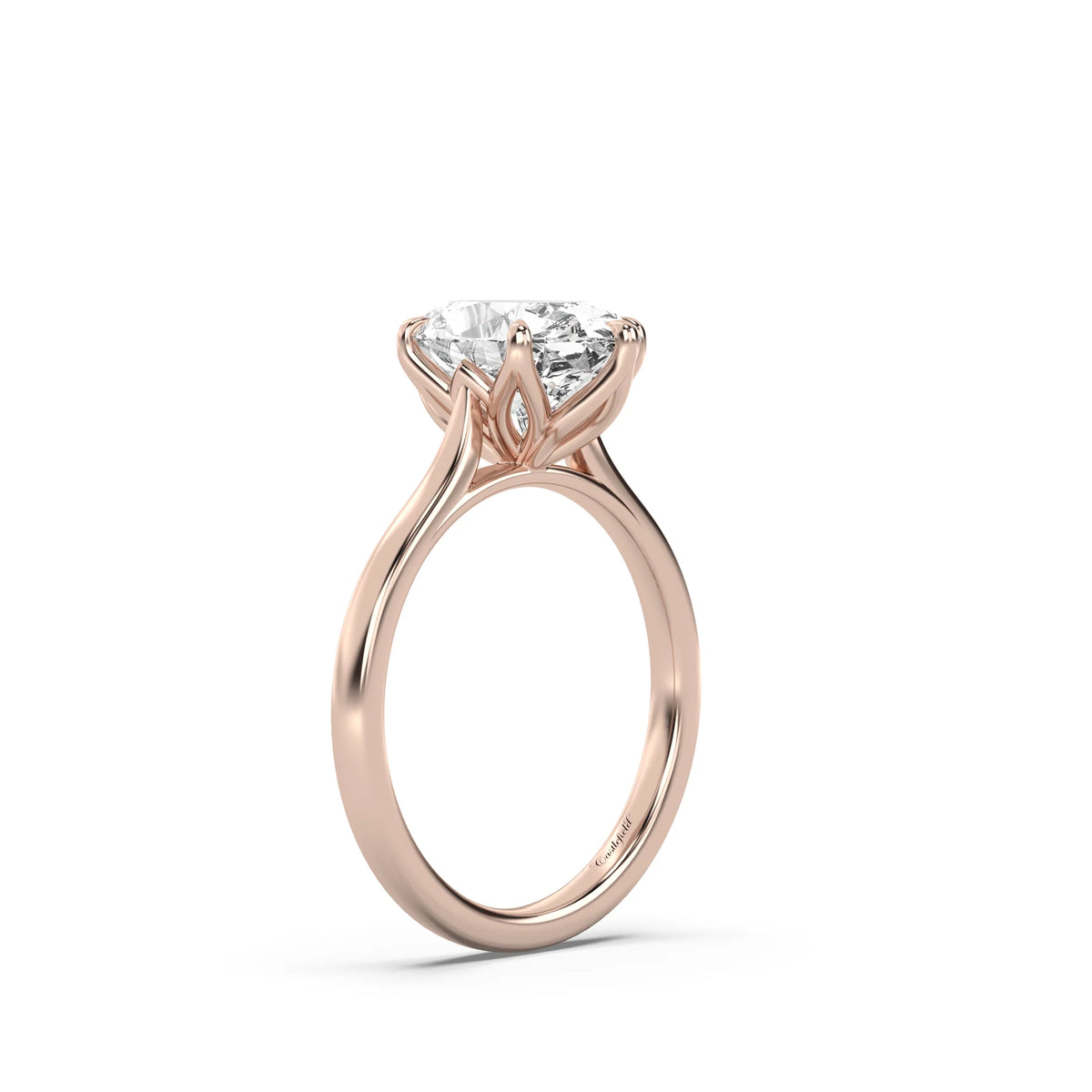 3.0CT Oval Lab Grown Diamond Tulip Cathedral Engagement Ring