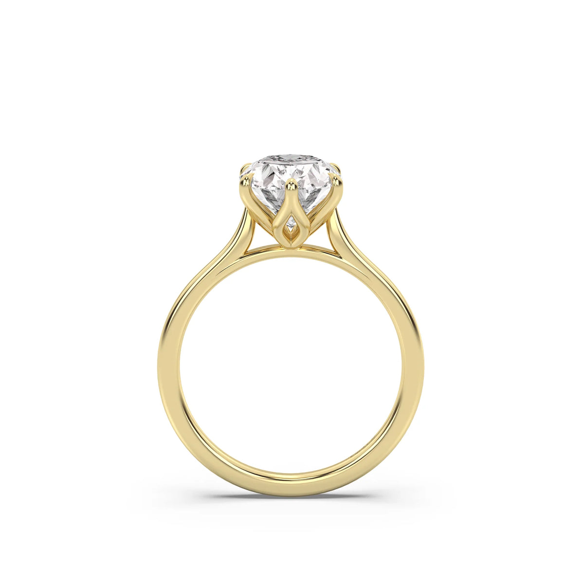 3.0CT Oval Lab Grown Diamond Tulip Cathedral Engagement Ring