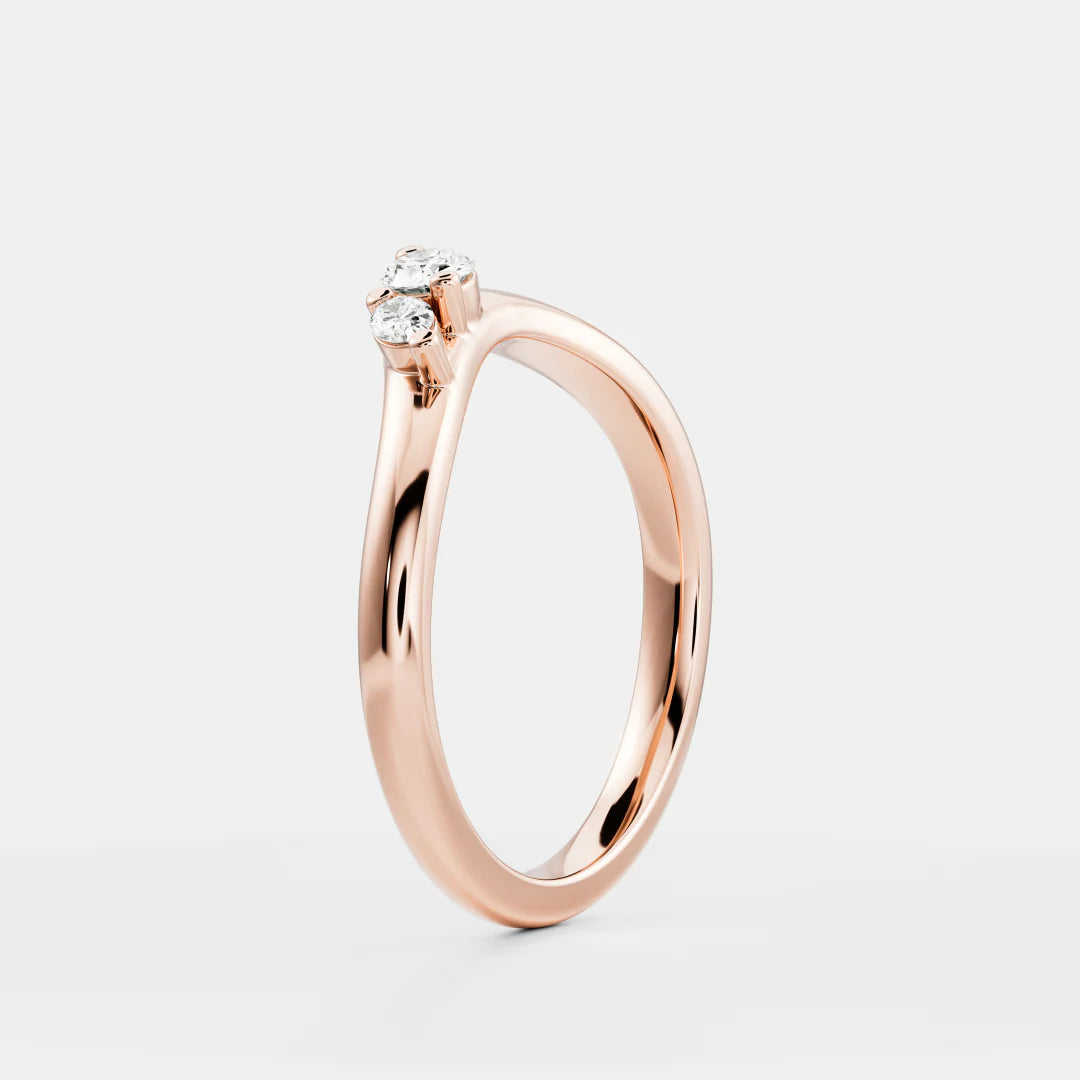 Oval Cut Lab Grown Diamond Curved Wedding Band