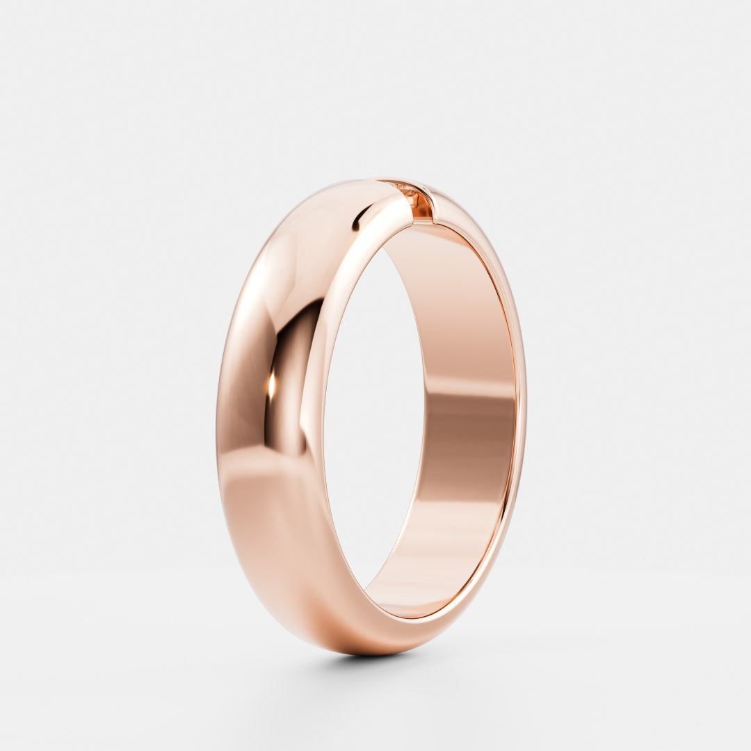 Round Cut Floating Lab Grown Diamond Men's Wedding Band