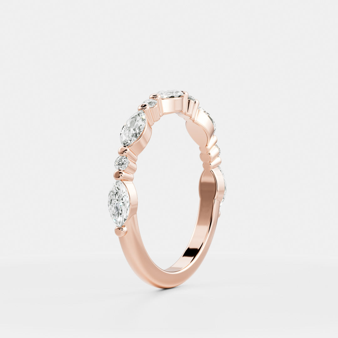 The Freya Ring - Marquise and Round Brilliant Band