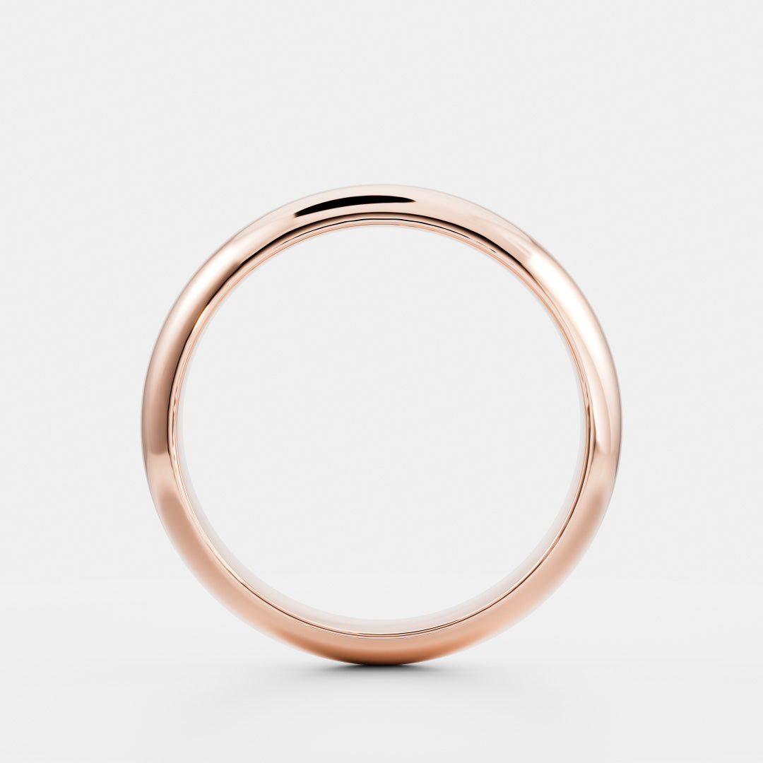 14K Solid Gold Comfort Fit Domed Men's Wedding Band