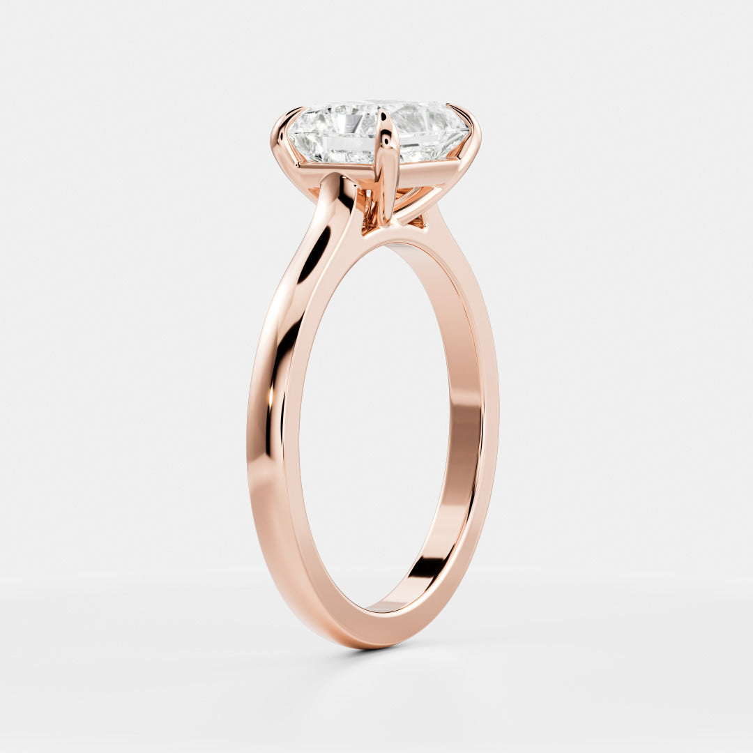 1.0CT East West Radiant Lab Grown Diamond Solitaire Engagement Ring
