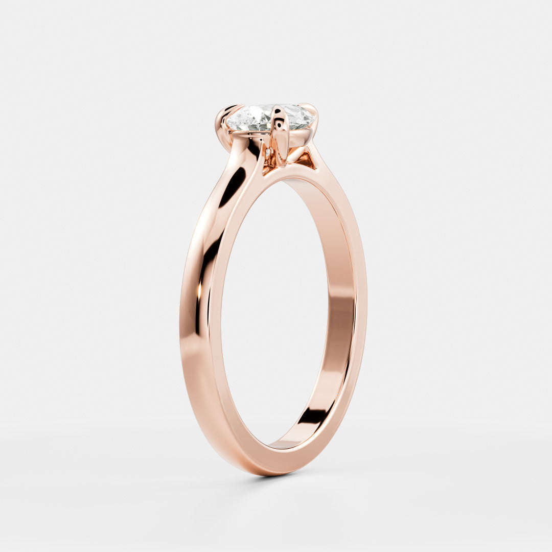 1.0CT East West Pear Lab Grown Diamond Cathedral Engagement Ring