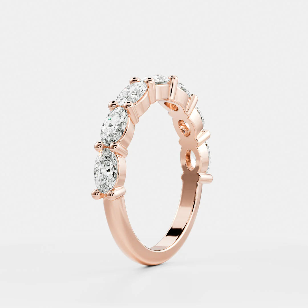 Horizontal Oval Lab Grown Diamond Wedding Band