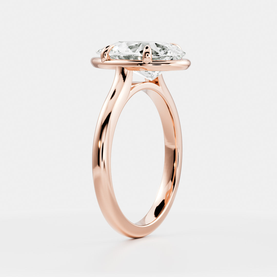 2.50CT Bezel Set Pear Cut Lab Grown Diamond Solitaire Engagement Ring