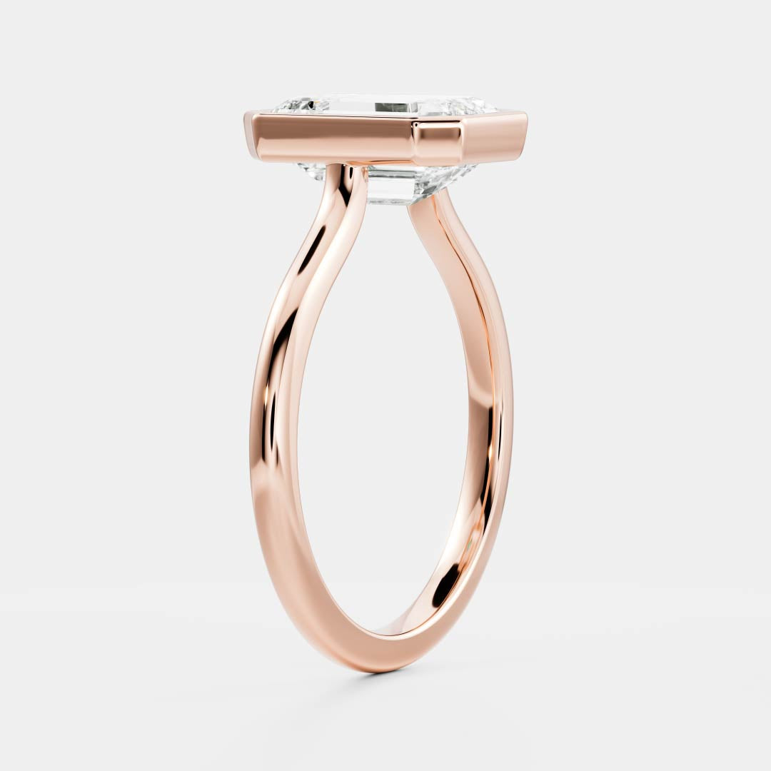 The Audrey Ring - Emerald Bezel Solitaire