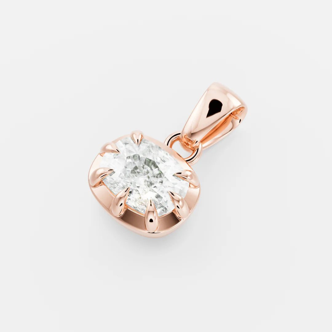 1.0CT Bezel Set Elongated Cushion Cut Lab Grown Diamond Pendant