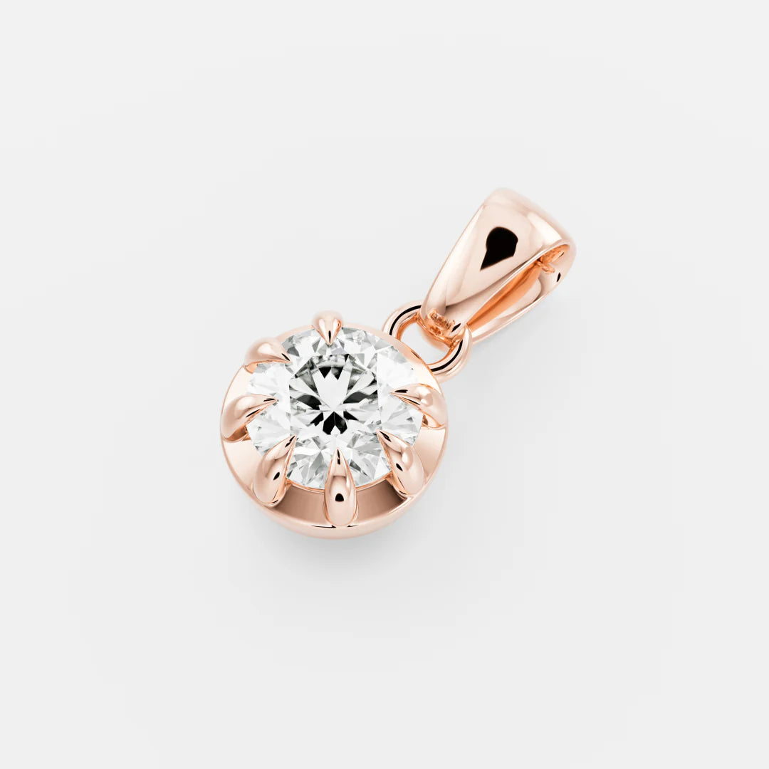 1.0CT Bezel Set Round Cut Lab Grown Diamond Pendant