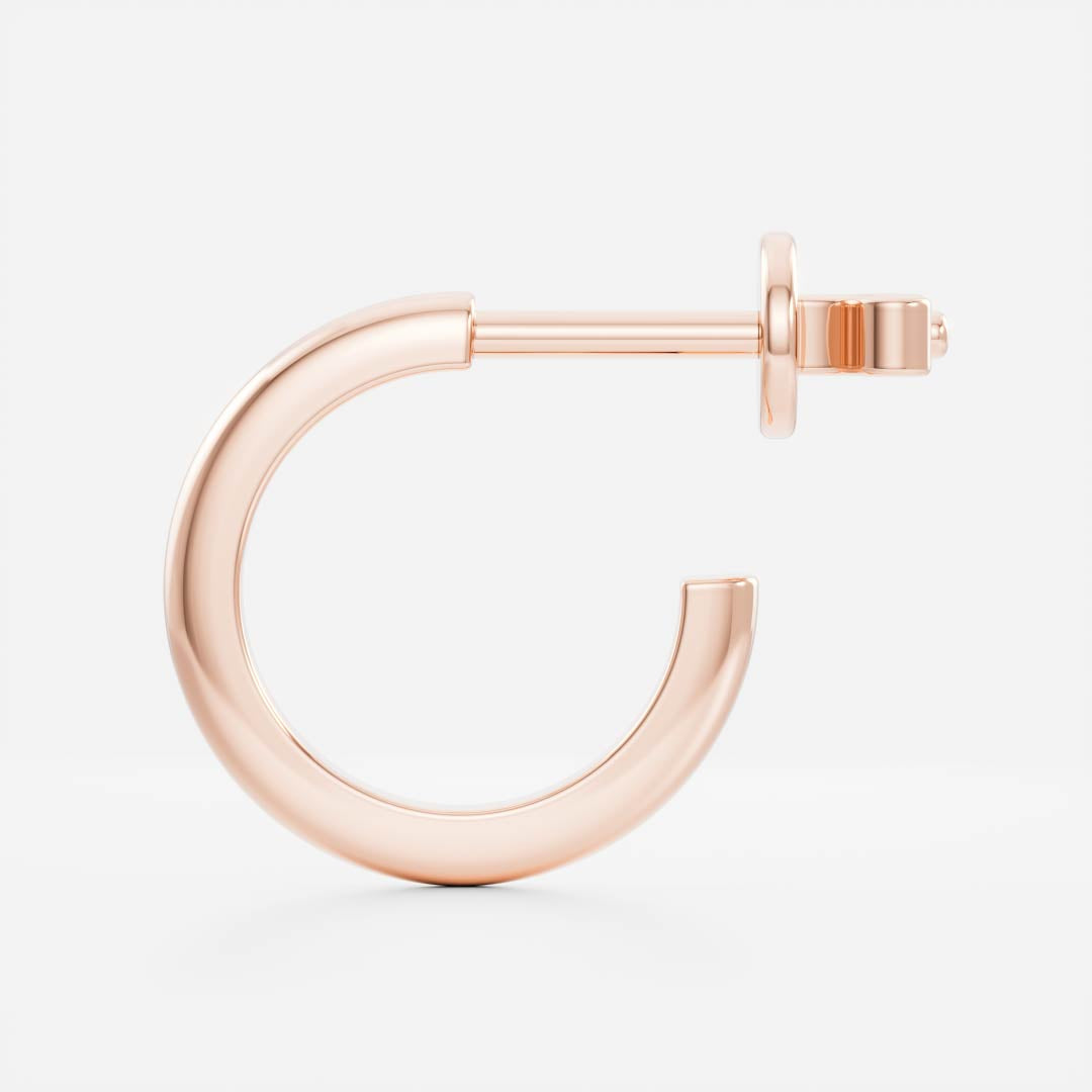18K Solid Gold Classic Hoop Earrings