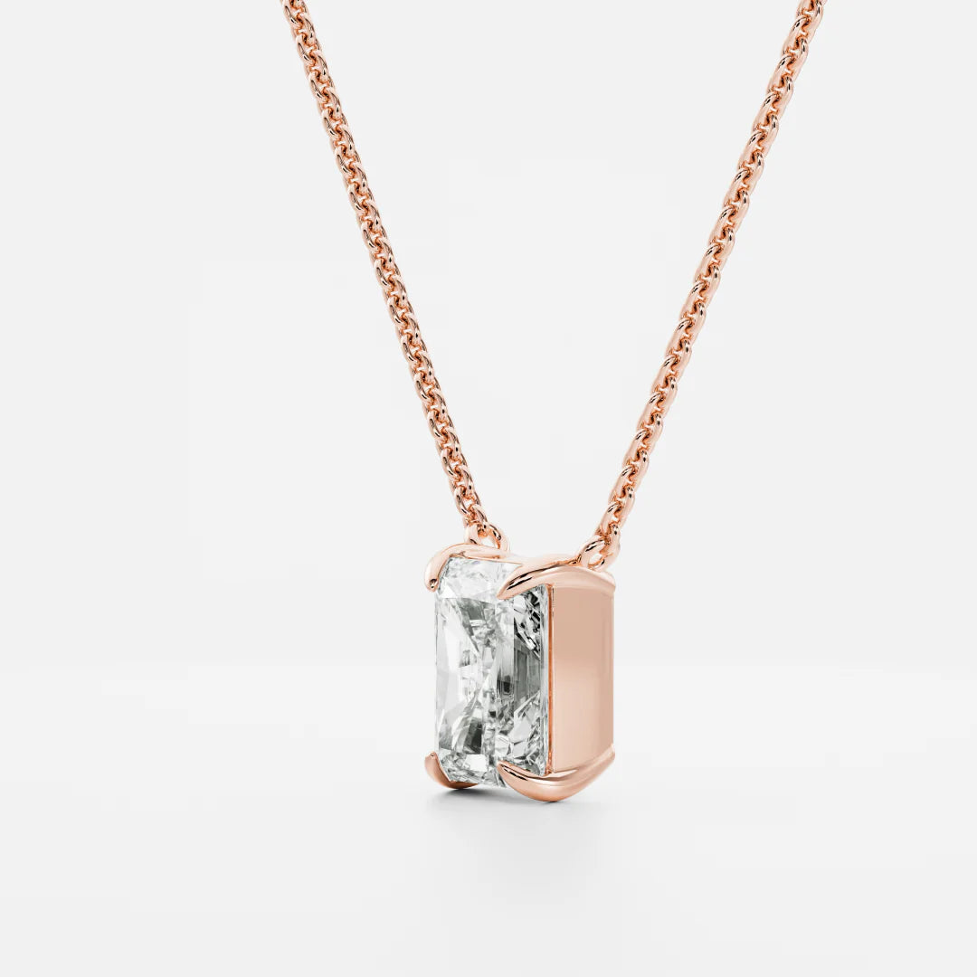 1.0CT Radiant Cut Lab Grown Diamond Pendant Necklace