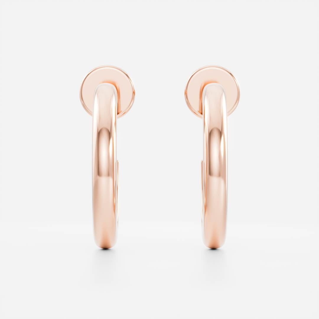 18K Solid Gold Classic Hoop Earrings