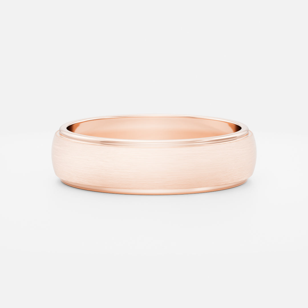 18K Solid Gold Brushed Finish Comfort Fit Men's Wedding Band
