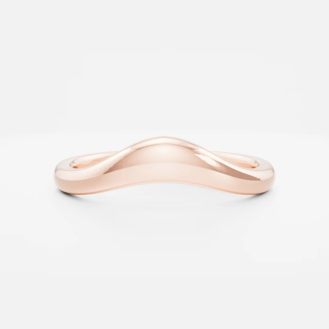 14K Solid Gold Curved Wedding Band