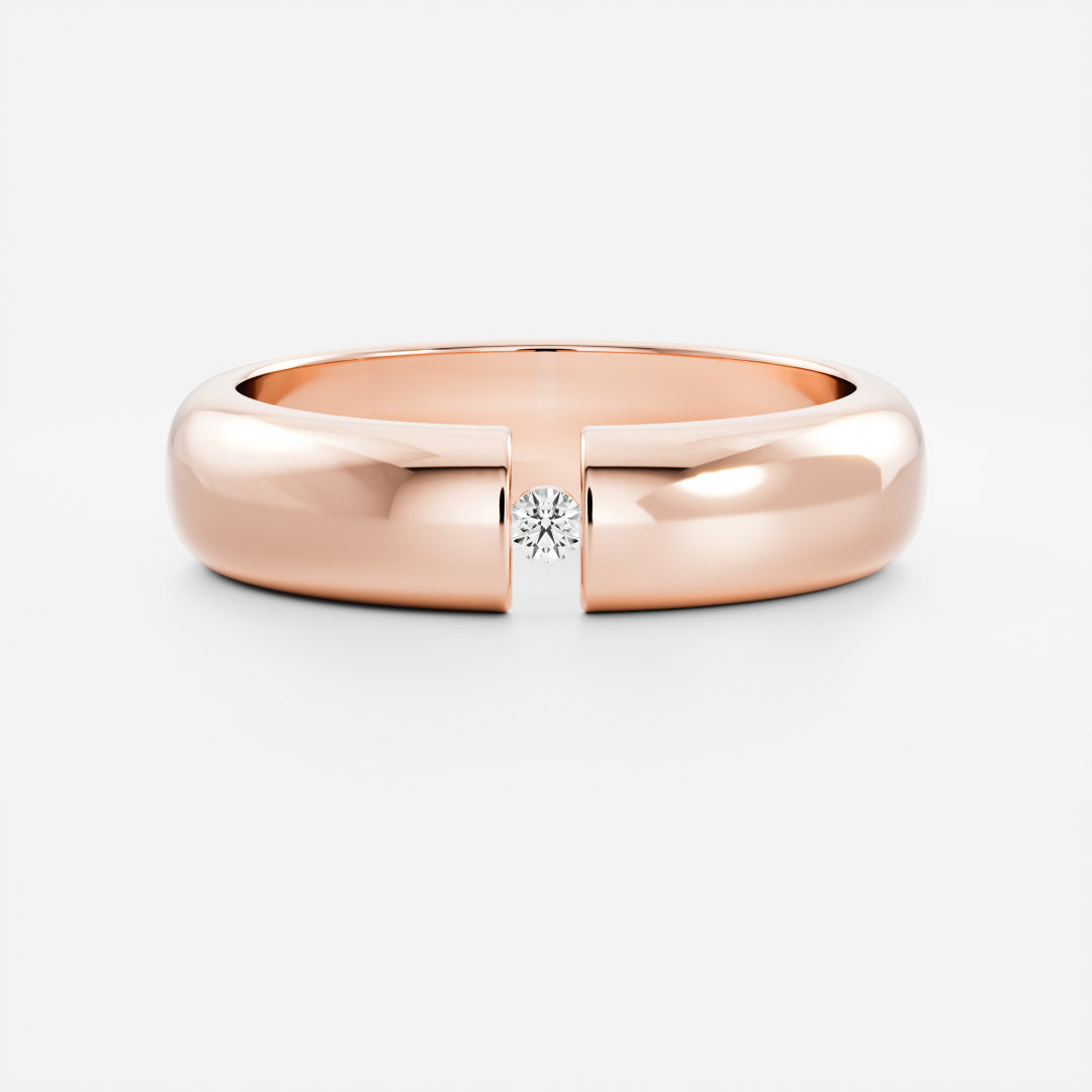 Round Cut Floating Lab Grown Diamond Men's Wedding Band