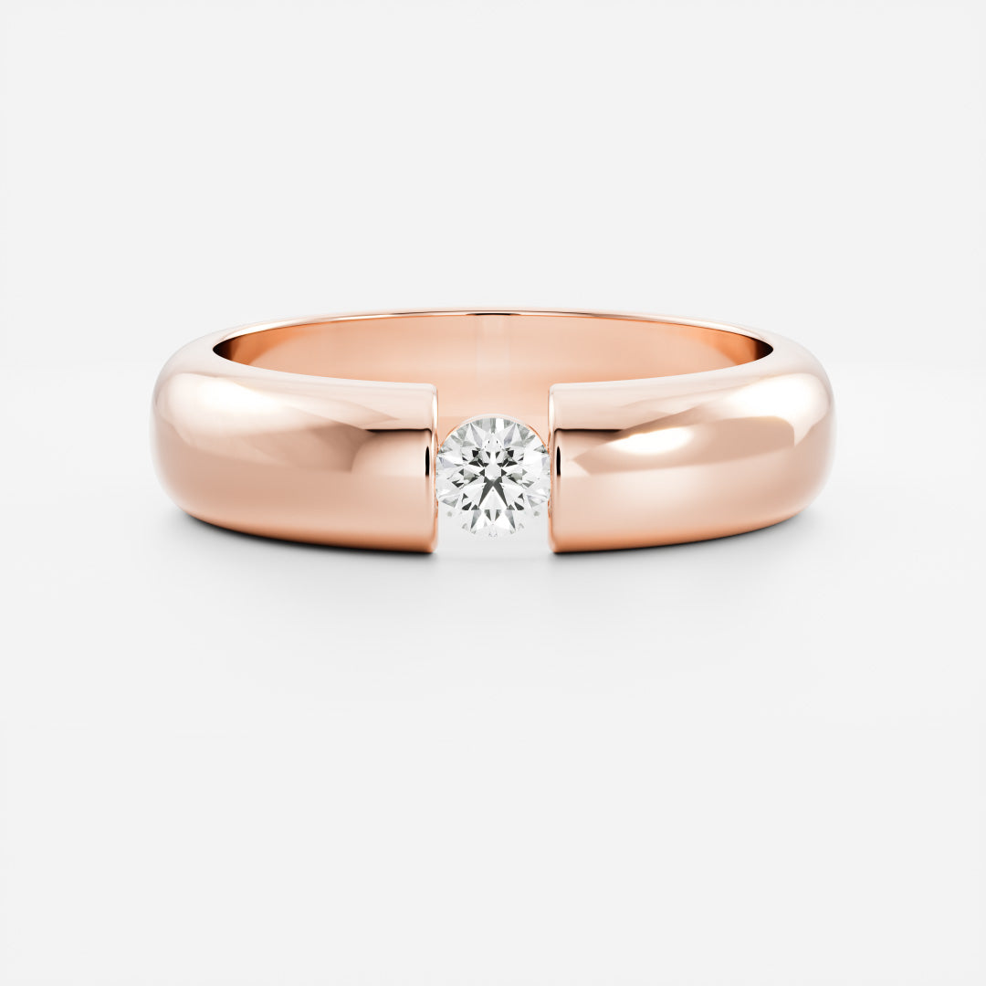 Round Cut Floating Lab Grown Diamond Men's Wedding Band